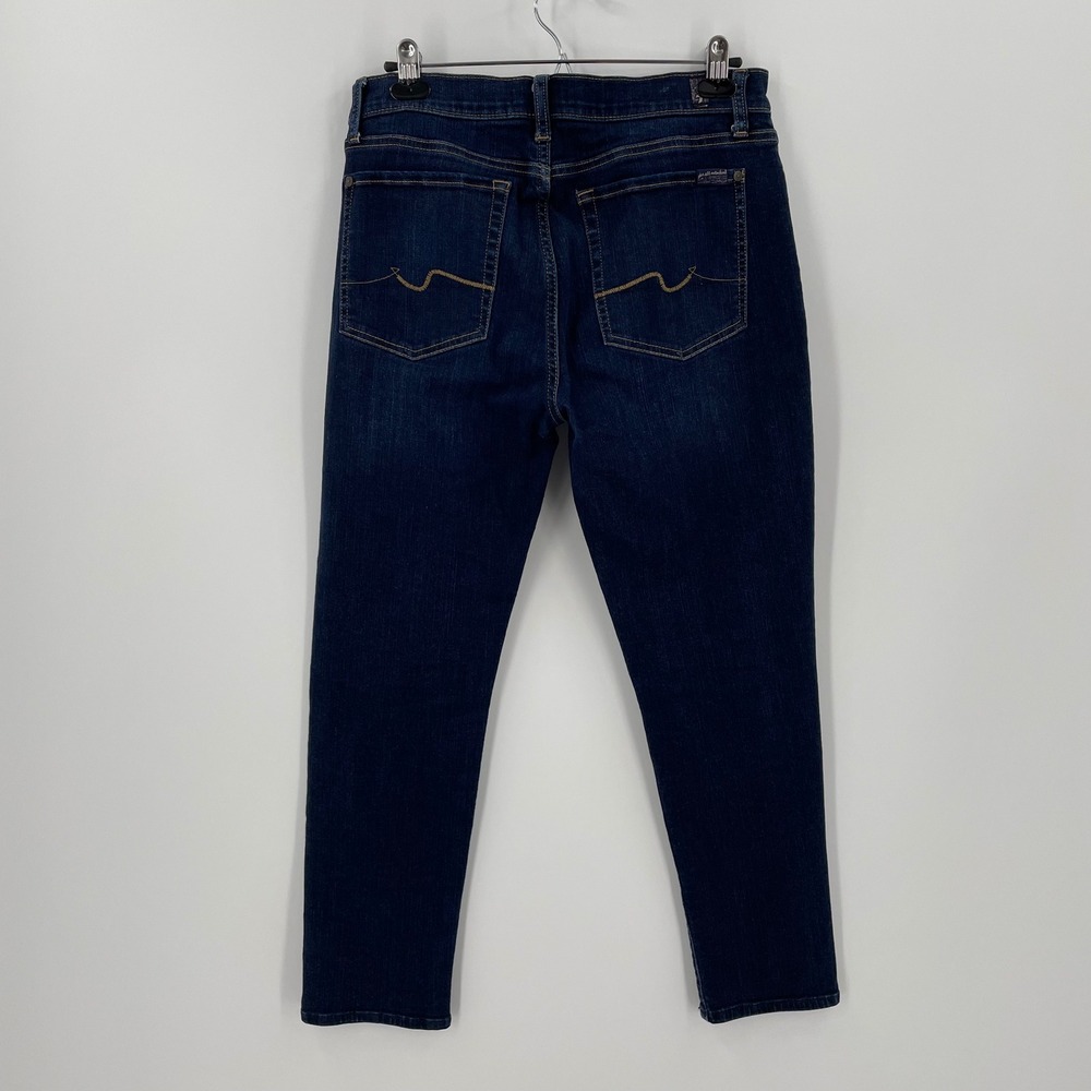 7 For All Mankind Josefina Slim Boyfriend Ankle Jeans Womens 30 Dark Wash - Picture 3 of 10